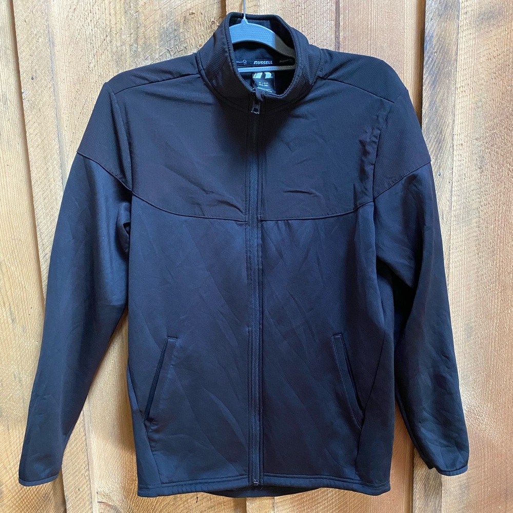 Russell Athletic Dri-Power 360 Full-Zip Jacket Mens Black Track Sport Coat Small